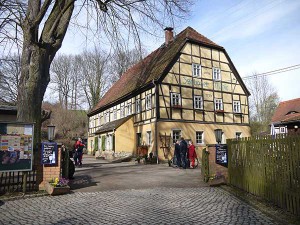 Biergarten in der Zschoner Mühle im Zschonergrund Dresden