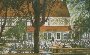 historische Biergartenansicht